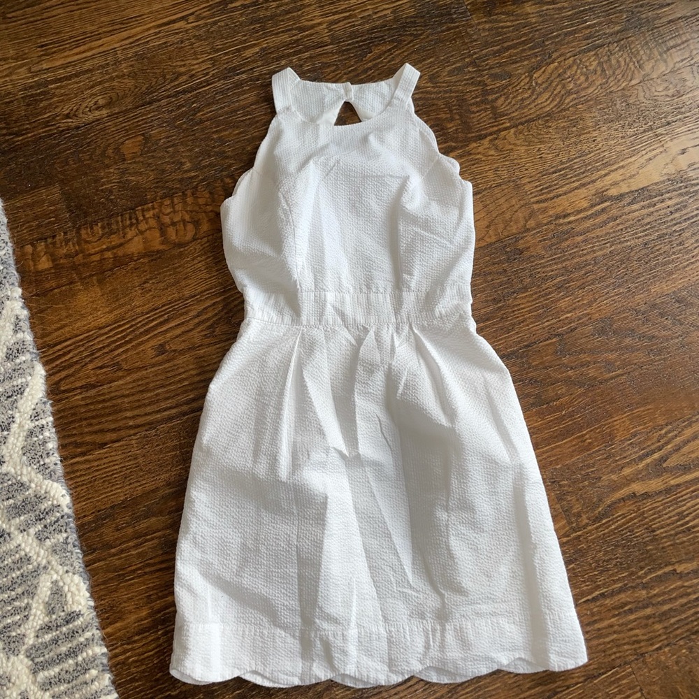 White sear sucker dress